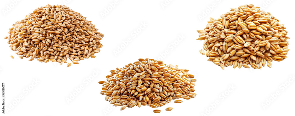 Set of Heap of spelt wheat, isolated on transparent background, natural whole grain Set of Heap of spelt wheat, isolated on transparent background, natural whole grain