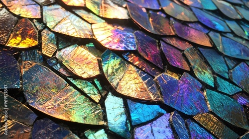 Shimmering dichroic glass color shifting patterns photo