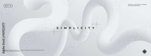 Wavy shapes with white soft gradient. Vector illustration.	
