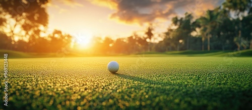 Golfer targets the ball tow...