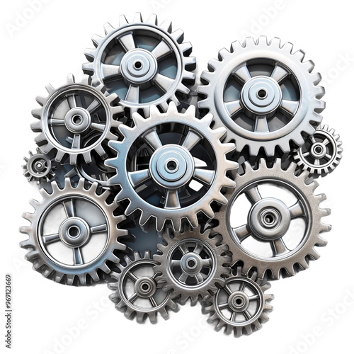  gears frame isolated on white background photo