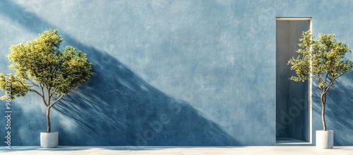 Textured blue concrete wall...