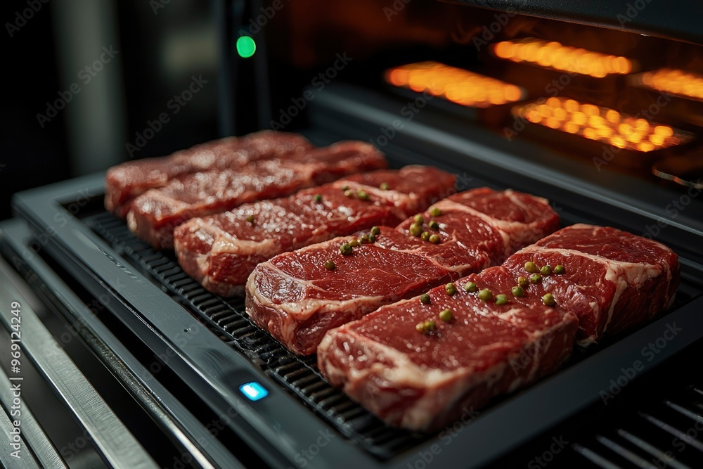 Raw Steak in a Vacuum Sealer Drawer Raw Steak in a Vacuum Sealer Drawer