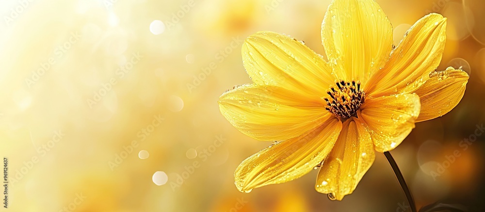 Lovely yellow flower. with copy space image. Place for adding text or design Lovely yellow flower. with copy space image. Place for adding text or design
