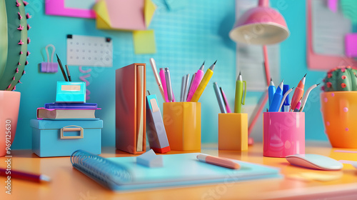 Wallpaper Mural Marker office equipment 3D cartoon Torontodigital.ca