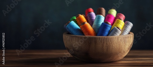 Thread Bobbins in a Wooden ...