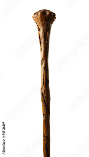 ancient magical wooden staff on a white background isolated with white highlights, png photo