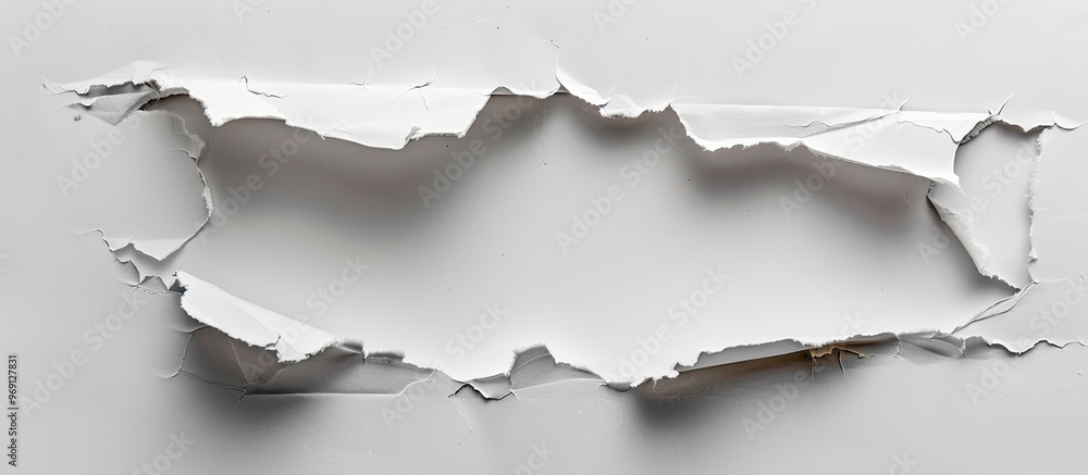 Close up of a paper hole with ragged edges. with copy space image. Place for adding text or design Close up of a paper hole with ragged edges. with copy space image. Place for adding text or design
