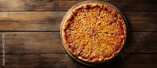 Pizza viewed from above on ...