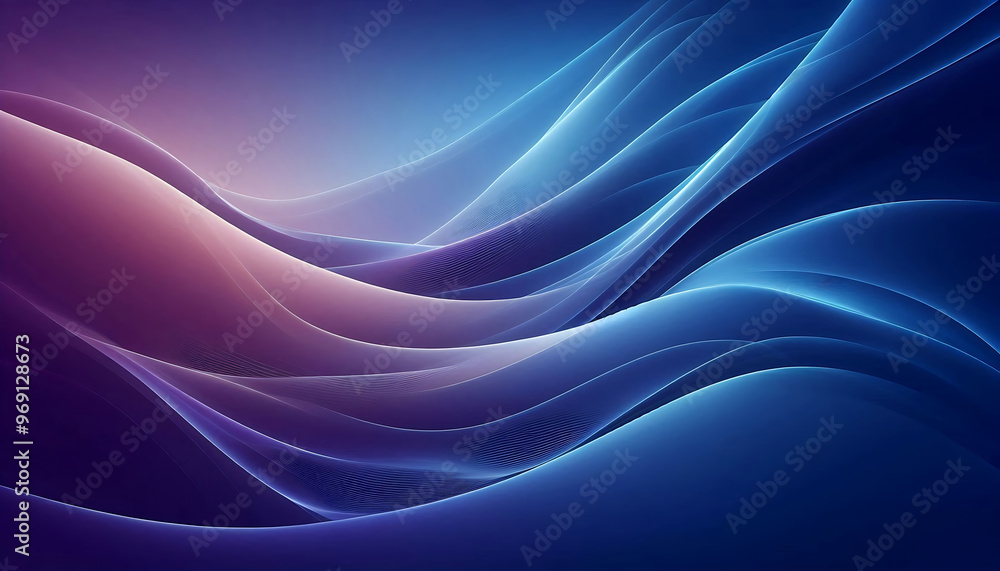 A smooth flowing abstract background featuring gradients of deep blues and purples with soft curves and light reflections creating a serene and ethereal ambiance A smooth flowing abstract background featuring gradients of deep blues and purples with soft curves and light reflections creating a serene and ethereal ambiance