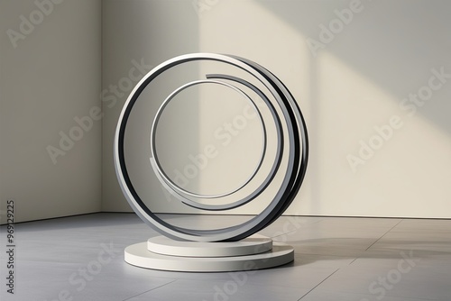 Dynamic 3D Circular Patterns on Light Background for Modern Creative Designs photo