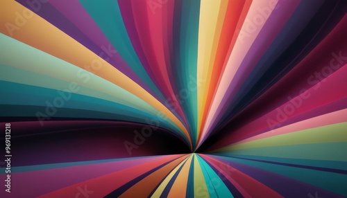 An abstract artwork featuring a colorful radial burst pattern with vibrant lines converging towards the center. This dynamic and eye-catching design is perfect for modern and creative projects.. AI