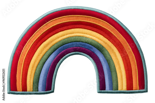 Rainbow Patch Embroidery Isolated on Transparent Background
