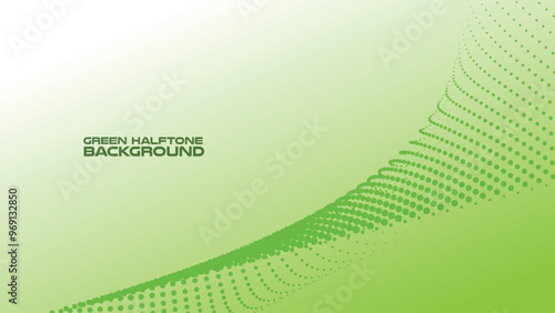 Halftone green background with gradient for backdrop or presentation