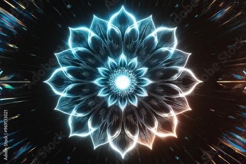 Stunning Holographic Design with Black Background and Eye-Catching Visual Effects