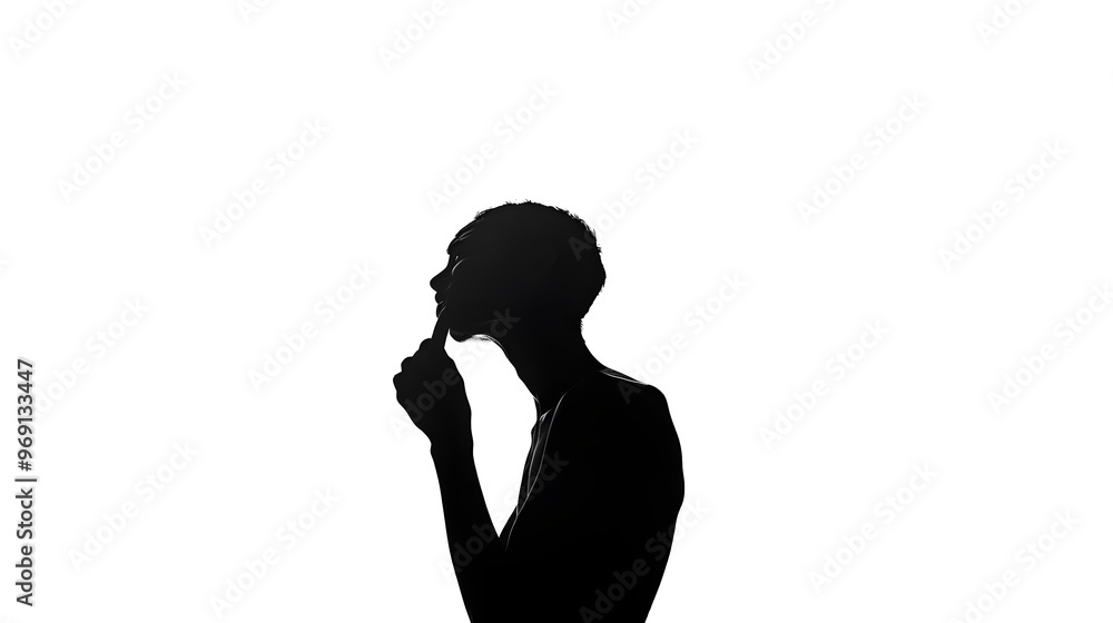 a black silhoutte on a white background that is confused a black silhoutte on a white background that is confused