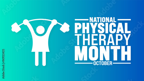 National Physical Therapy Month background or banner design template is observed every year in October. Holiday concept. Template for card, poster, placard, template. eps 10