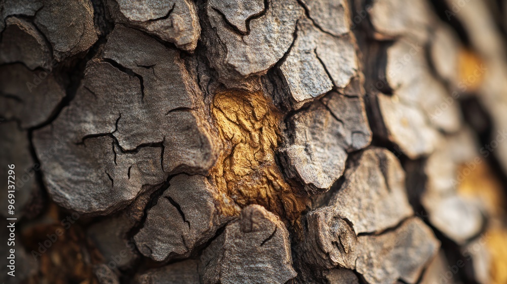Close-up of textured tree bark with cracks and a warm hue. Close-up of textured tree bark with cracks and a warm hue.