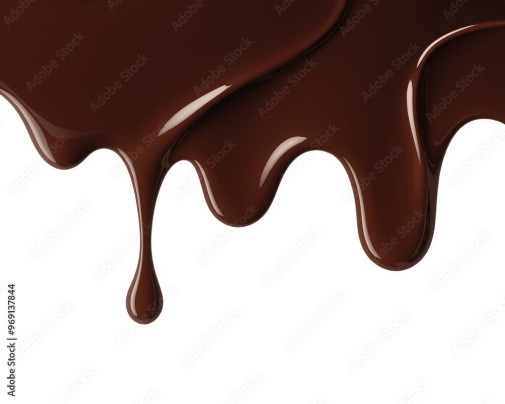 Rich chocolate syrup dripping on a transparent background Rich chocolate syrup dripping on a transparent background