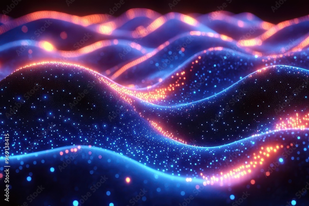 Obraz premium Cosmic Waves: Abstract Visualization of Quantum Energy Fields