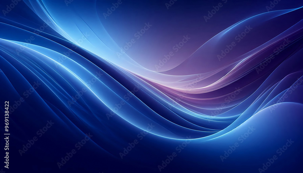 A smooth flowing abstract background featuring gradients of deep blues and purples with soft curves and light reflections creating a serene and ethereal ambiance A smooth flowing abstract background featuring gradients of deep blues and purples with soft curves and light reflections creating a serene and ethereal ambiance