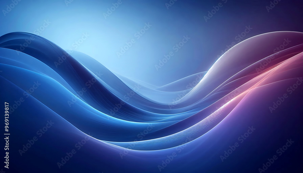 A smooth flowing abstract background featuring gradients of deep blues and purples with soft curves and light reflections creating a serene and ethereal ambiance A smooth flowing abstract background featuring gradients of deep blues and purples with soft curves and light reflections creating a serene and ethereal ambiance