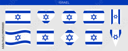 Israel flag icon set vector illustration. Design template