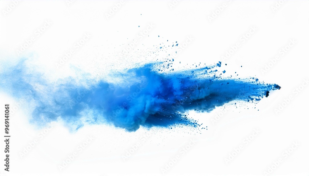 Obraz premium blue color explosion isolated on white or transparent png