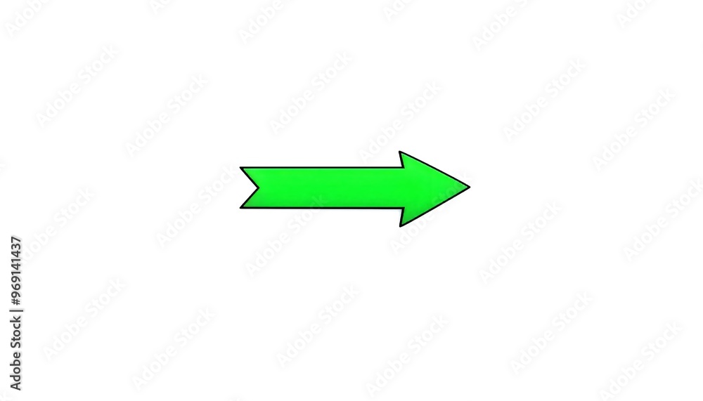 A green arrow pointing right on a white background A green arrow pointing right on a white background