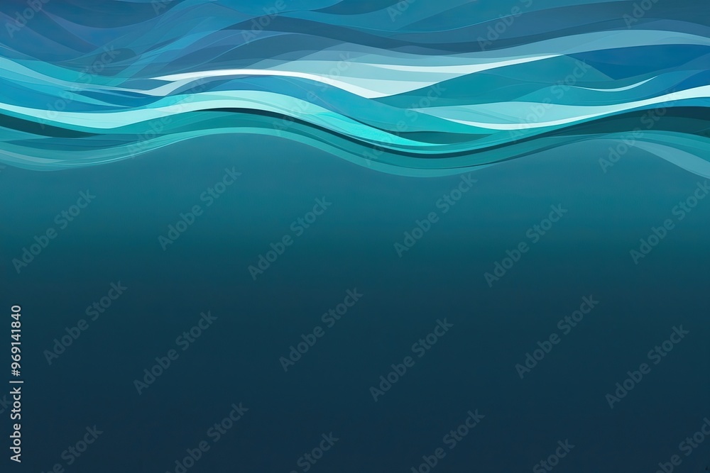 Tranquil Deep Ocean Gradient Background with Soothing Blue and Teal Wave Design Tranquil Deep Ocean Gradient Background with Soothing Blue and Teal Wave Design