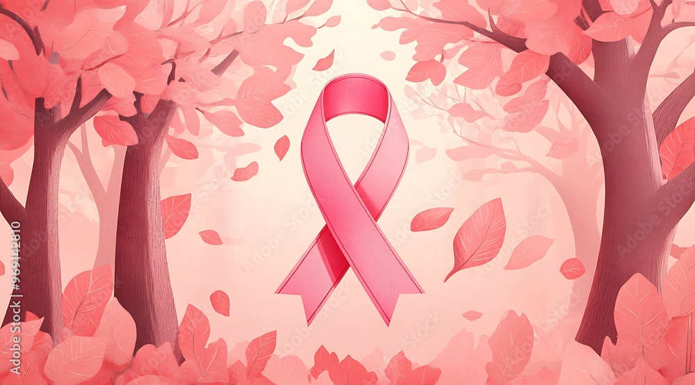 Fototapeta premium Pink Ribbon, A Symbol of Hope and Courage