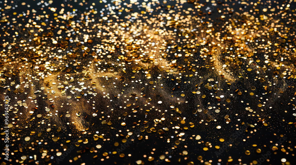Confetti Golden tinsel, confetti fall from the sky. Decoration for premium New Year, Christmas, holiday, birthday, party or event celebration. Rich gold sparkles winter confetti Confetti Golden tinsel, confetti fall from the sky. Decoration for premium New Year, Christmas, holiday, birthday, party or event celebration. Rich gold sparkles winter confetti