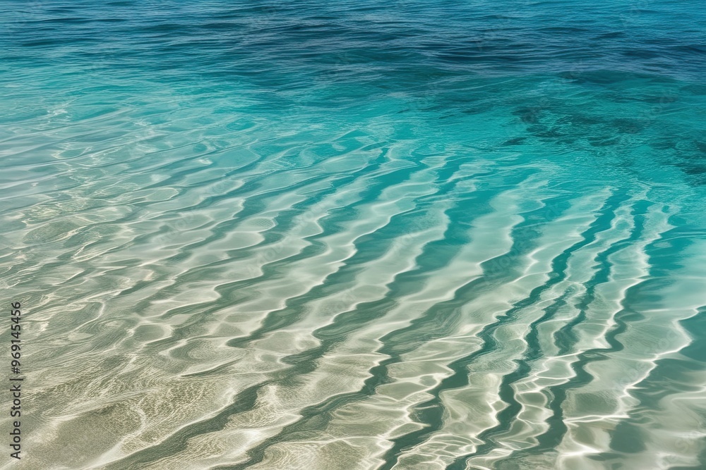 Fototapeta premium Serene Blue Waters with Gentle Waves and Gradient Textures on a Pristine Background