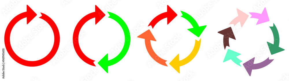 Circle arrows icon vector diagram infographic set. Sync repeat and reload arrow icon, rotate arrow symbol, Vector illustration.. Circle arrows icon vector diagram infographic set. Sync repeat and reload arrow icon, rotate arrow symbol, Vector illustration..