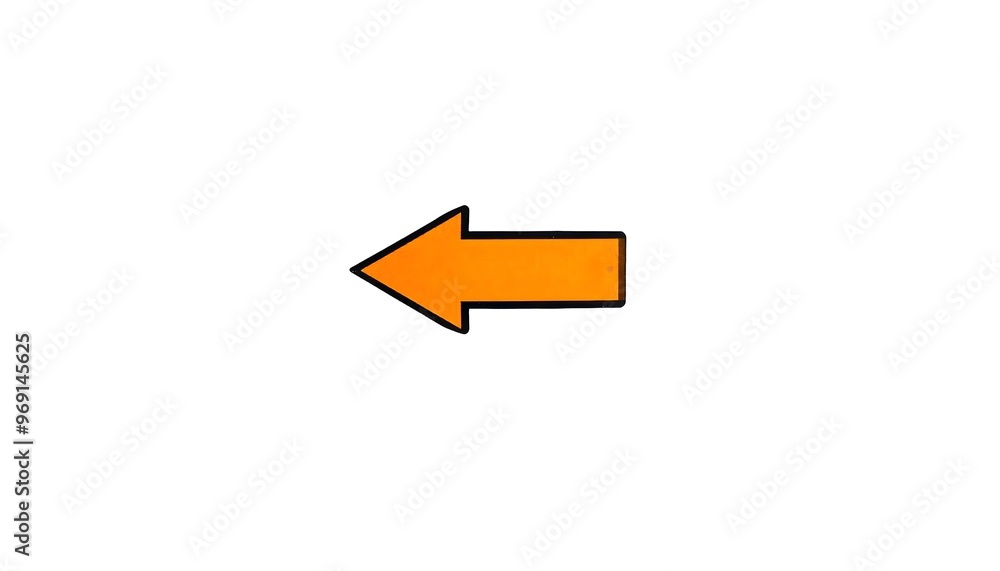 An orange arrow pointing left on a white background An orange arrow pointing left on a white background