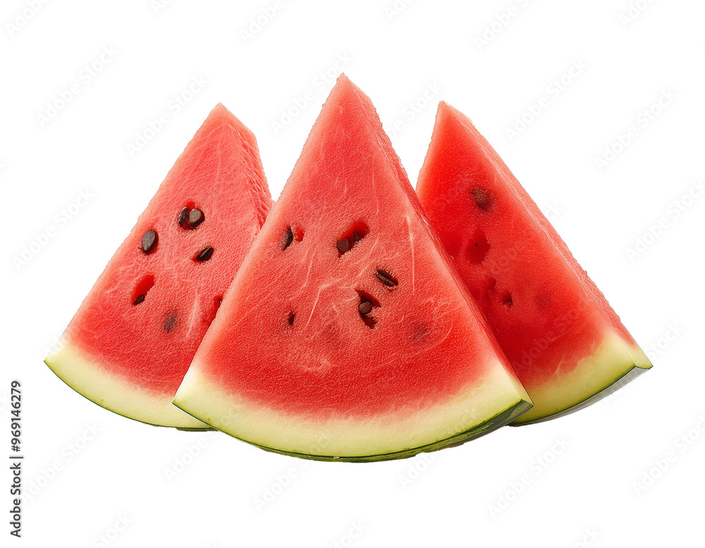 Wassermelonen Stücke, isoliert auf weißen Hintergrund, Freisteller Wassermelonen Stücke, isoliert auf weißen Hintergrund, Freisteller
