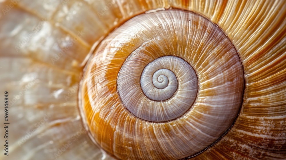 Close-up of a spiral seashell showcasing intricate patterns and natural beauty. Close-up of a spiral seashell showcasing intricate patterns and natural beauty.