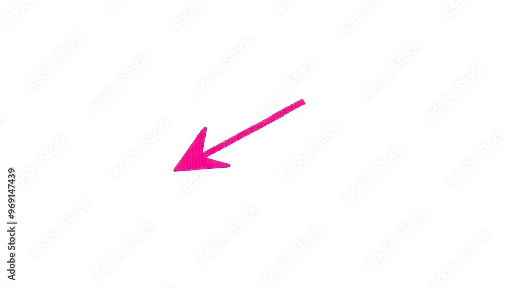 A pink arrow pointing diagonal on a white background A pink arrow pointing diagonal on a white background