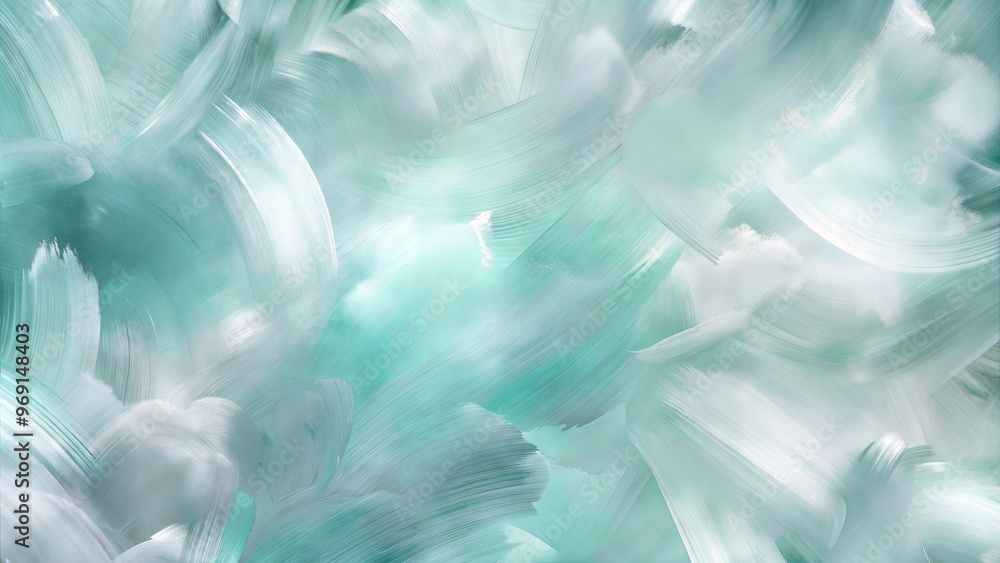 Obraz premium Background with mint brush strokes