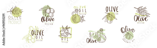 Olive Organic and Natural Product Original Design Vector Set