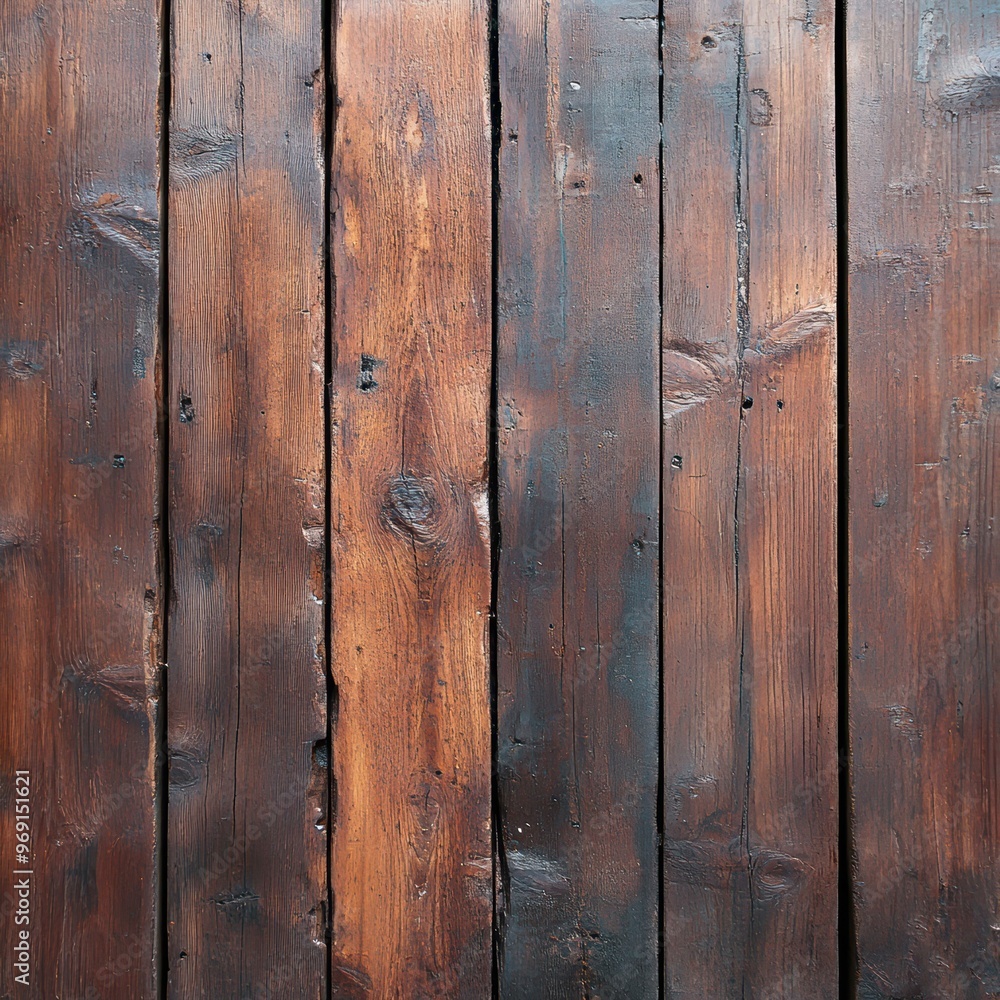 A close-up view of weathered wooden planks with a rich, dark stain and visible grain texture, perfect for use in design projects, rustic backgrounds, or as a texture for various creative work, A close-up view of weathered wooden planks with a rich, dark stain and visible grain texture, perfect for use in design projects, rustic backgrounds, or as a texture for various creative work,