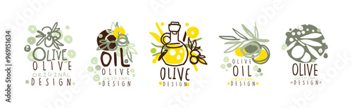Olive Organic and Natural Product Original Design Vector Set