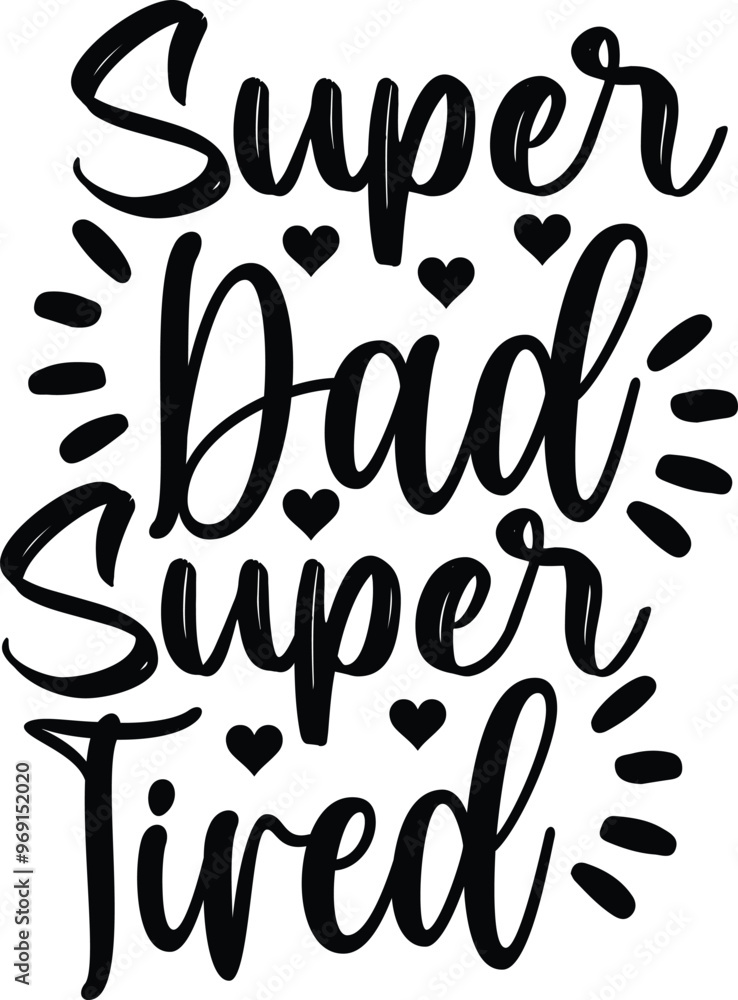 Dad SVG Typography  Vector Design. World's number one Dad - quote lettering with white background. Modern calligraphy for photo overlay, wall art, cards, t-shirts, posters, mugs etc.