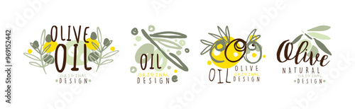 Olive Organic and Natural Product Original Design Vector Set