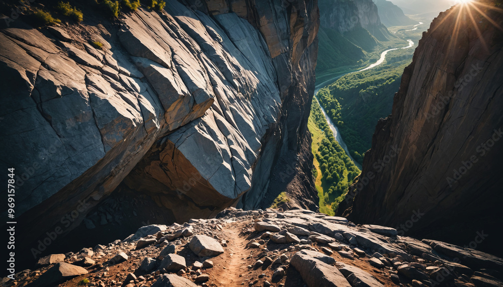 Cliff Unknowns in Cloudy Summer: The Trailblazer's Journey Engulfed in Landslide