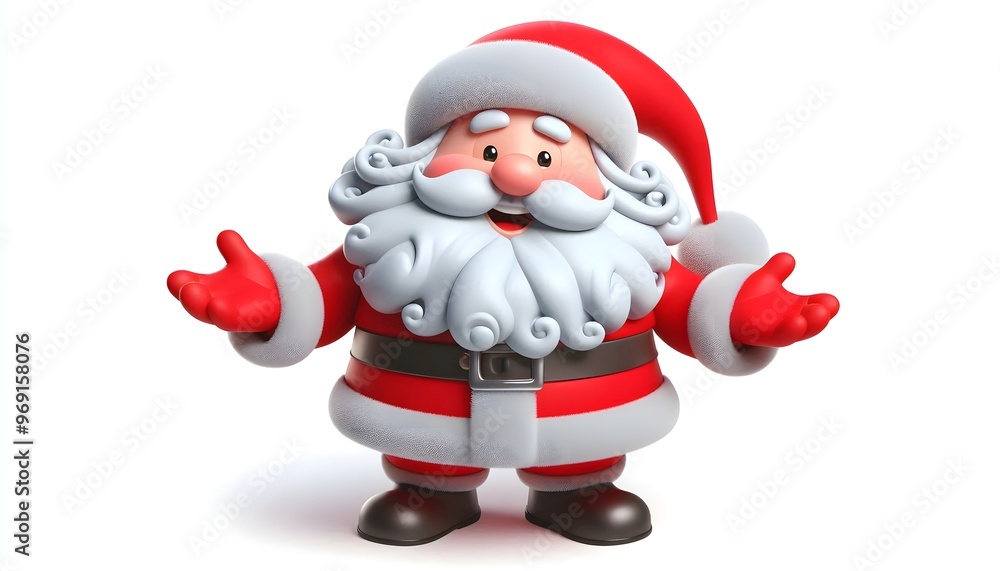 santa claus 3d character isolated on white background, christmas symbol santa claus 3d character isolated on white background, christmas symbol