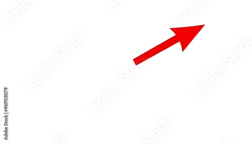 A red arrow pointing diagonal on a white background