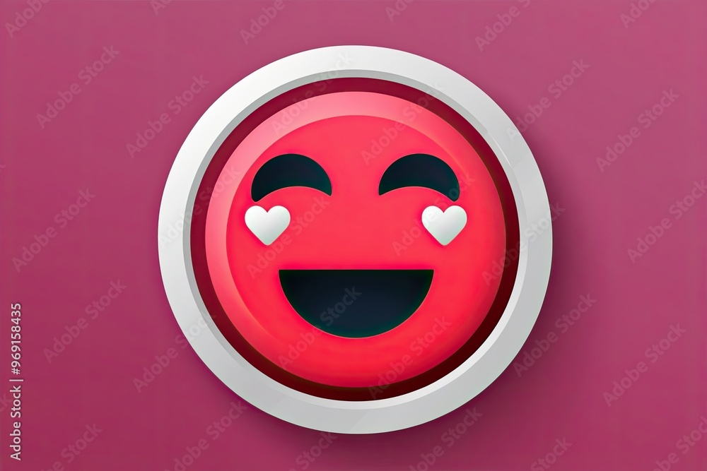 Obraz premium Three Dimensional Love Struck Infatuated Emoticon Icon Design
