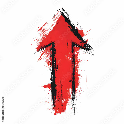 A bold red arrow graphic symbolizing direction and progress, perfect for use in motivational and business themes.