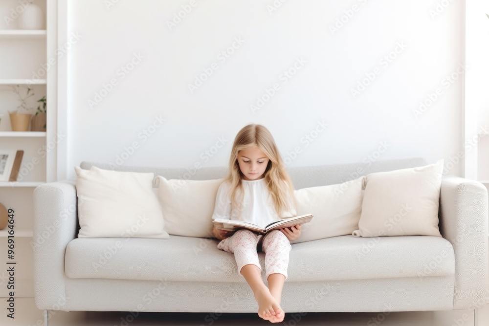 Sitting furniture reading child. Sitting furniture reading child.